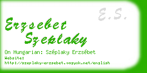 erzsebet szeplaky business card